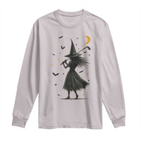 Halloween Sports Gift Long Sleeve Shirt Creepy Witch With Golf Club - Wonder Print Shop