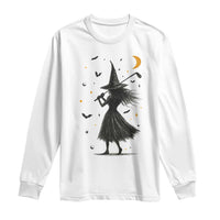 Halloween Sports Gift Long Sleeve Shirt Creepy Witch With Golf Club - Wonder Print Shop