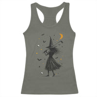 Halloween Sports Gift Racerback Tank Top Creepy Witch With Golf Club - Wonder Print Shop