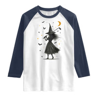 Halloween Sports Gift Raglan Shirt Creepy Witch With Golf Club - Wonder Print Shop