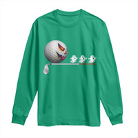Funny Halloween Golf Pumpkin Chasing Ghost Gift Long Sleeve Shirt - Wonder Print Shop