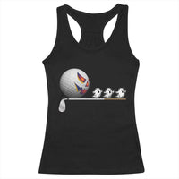 Funny Halloween Golf Pumpkin Chasing Ghost Gift Racerback Tank Top - Wonder Print Shop