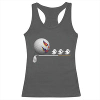 Funny Halloween Golf Pumpkin Chasing Ghost Gift Racerback Tank Top - Wonder Print Shop
