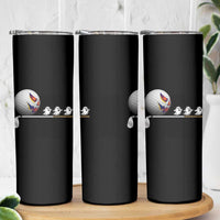 Funny Halloween Golf Pumpkin Chasing Ghost Gift Skinny Tumbler
