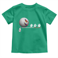 Funny Halloween Golf Pumpkin Chasing Ghost Gift Toddler T Shirt - Wonder Print Shop