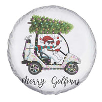 Funny Christmas Golf Spare Tire Cover Snowman Driving Golf Cart Merry Golfmas - Wonder Print Shop