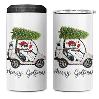Funny Christmas Golf 4 in 1 Can Cooler Tumbler Snowman Driving Golf Cart Merry Golfmas - Wonder Print Shop