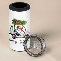 Funny Christmas Golf 4 in 1 Can Cooler Tumbler Snowman Driving Golf Cart Merry Golfmas - Wonder Print Shop