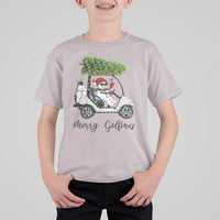 Funny Christmas Golf T Shirt For Kid Snowman Driving Golf Cart Merry Golfmas - Wonder Print Shop