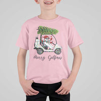 Funny Christmas Golf T Shirt For Kid Snowman Driving Golf Cart Merry Golfmas - Wonder Print Shop