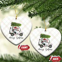 Funny Xmas Golf Ceramic Ornament Snowman Driving Golf Cart Merry Golfmas - Wonder Print Shop