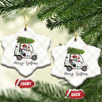 Funny Xmas Golf Ceramic Ornament Snowman Driving Golf Cart Merry Golfmas - Wonder Print Shop