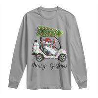 Funny Christmas Golf Long Sleeve Shirt Snowman Driving Golf Cart Merry Golfmas - Wonder Print Shop
