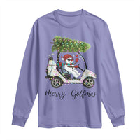 Funny Christmas Golf Long Sleeve Shirt Snowman Driving Golf Cart Merry Golfmas - Wonder Print Shop