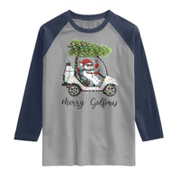 Funny Christmas Golf Raglan Shirt Snowman Driving Golf Cart Merry Golfmas - Wonder Print Shop