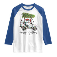 Funny Christmas Golf Raglan Shirt Snowman Driving Golf Cart Merry Golfmas - Wonder Print Shop