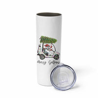 Funny Christmas Golf Skinny Tumbler Snowman Driving Golf Cart Merry Golfmas - Wonder Print Shop