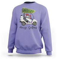 Funny Christmas Golf Sweatshirt Snowman Driving Golf Cart Merry Golfmas - Wonder Print Shop
