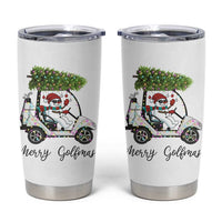 Funny Christmas Golf Tumbler Cup Snowman Driving Golf Cart Merry Golfmas - Wonder Print Shop