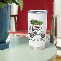 Funny Christmas Golf Tumbler Cup Snowman Driving Golf Cart Merry Golfmas - Wonder Print Shop