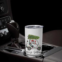 Funny Christmas Golf Tumbler Cup Snowman Driving Golf Cart Merry Golfmas - Wonder Print Shop