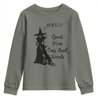 Good Mom Say Bad Words Youth Sweatshirt Funny Witch Mom Halloween Gift - Wonder Print Shop