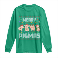 Funny Merry Pigmas Long Sleeve Shirt Christmas Pig Ugly Sweater Gift - Wonder Print Shop