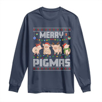 Funny Merry Pigmas Long Sleeve Shirt Christmas Pig Ugly Sweater Gift - Wonder Print Shop