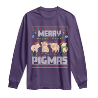Funny Merry Pigmas Long Sleeve Shirt Christmas Pig Ugly Sweater Gift - Wonder Print Shop
