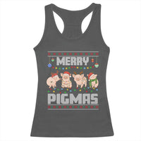Funny Merry Pigmas Racerback Tank Top Christmas Pig Ugly Sweater Gift - Wonder Print Shop