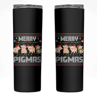 Funny Merry Pigmas Skinny Tumbler Christmas Pig Ugly Sweater Gift - Wonder Print Shop