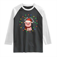 Funny Merry Oinkmas Raglan Shirt Farmer Christmas Pig Lover Gift - Wonder Print Shop