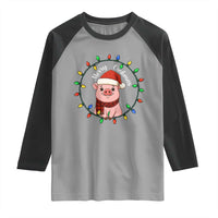 Funny Merry Oinkmas Raglan Shirt Farmer Christmas Pig Lover Gift - Wonder Print Shop