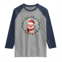 Funny Merry Oinkmas Raglan Shirt Farmer Christmas Pig Lover Gift - Wonder Print Shop