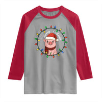 Funny Merry Oinkmas Raglan Shirt Farmer Christmas Pig Lover Gift - Wonder Print Shop