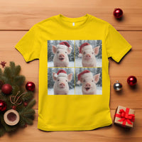 Funny Pig With Santa Hat Photobooth T Shirt Christmas Gift - Wonder Print Shop