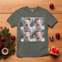Funny Pig With Santa Hat Photobooth T Shirt Christmas Gift - Wonder Print Shop