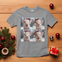 Funny Pig With Santa Hat Photobooth T Shirt Christmas Gift - Wonder Print Shop