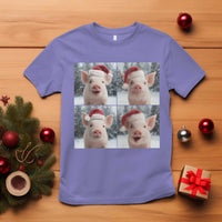 Funny Pig With Santa Hat Photobooth T Shirt Christmas Gift - Wonder Print Shop