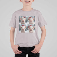 Funny Pig With Santa Hat Photobooth T Shirt For Kid Christmas Gift - Wonder Print Shop
