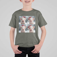 Funny Pig With Santa Hat Photobooth T Shirt For Kid Christmas Gift - Wonder Print Shop