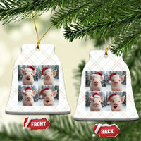 Funny Pig With Santa Hat Photobooth Ceramic Ornament Christmas Gift - Wonder Print Shop