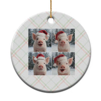 Funny Pig With Santa Hat Photobooth Ceramic Ornament Christmas Gift - Wonder Print Shop