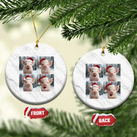 Funny Pig With Santa Hat Photobooth Ceramic Ornament Christmas Gift - Wonder Print Shop