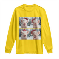Funny Pig With Santa Hat Photobooth Long Sleeve Shirt Christmas Gift - Wonder Print Shop