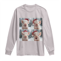 Funny Pig With Santa Hat Photobooth Long Sleeve Shirt Christmas Gift - Wonder Print Shop