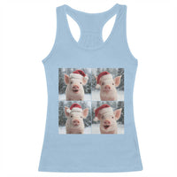 Funny Pig With Santa Hat Photobooth Racerback Tank Top Christmas Gift - Wonder Print Shop