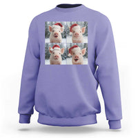 Funny Pig With Santa Hat Photobooth Sweatshirt Christmas Gift - Wonder Print Shop