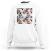 Funny Pig With Santa Hat Photobooth Sweatshirt Christmas Gift - Wonder Print Shop