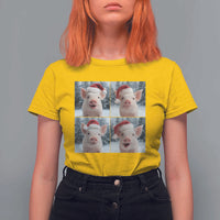 Funny Pig With Santa Hat Photobooth T Shirt For Women Christmas Gift - Wonder Print Shop